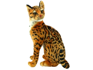 Plyšová sedící kočka Ocelot jako živá, výška 45 cm